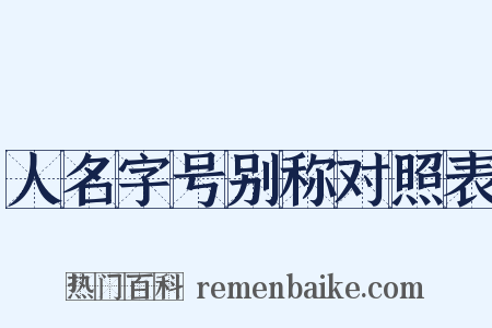 人名字号别称对照表是什么意思的图片
